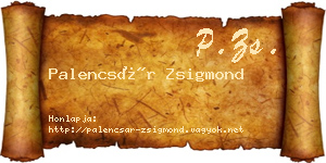 Palencsár Zsigmond névjegykártya