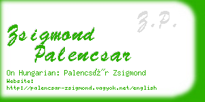 zsigmond palencsar business card
